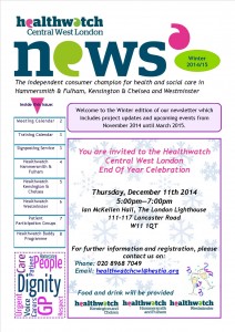 Healthwatch CWL Newsletter Autumn-Winter 2014-15 FINAL
